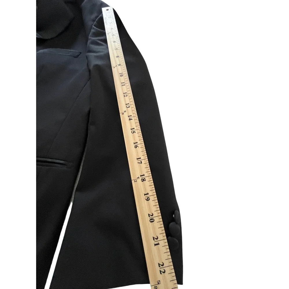 Tessori Uomo Mens 42S Black 100% Wool‎ Tuxedo Blazer Tailored In Italy Luxury